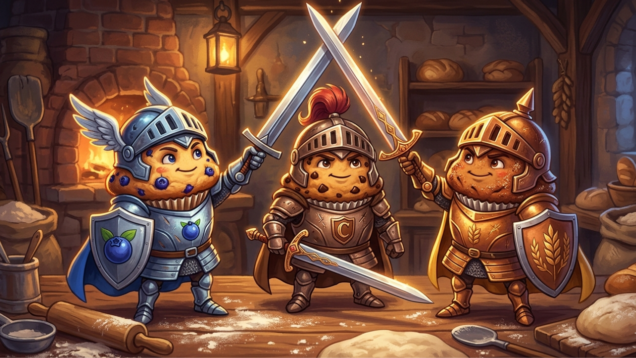 The Muffin Knights — Justin, Ryan and Nathan